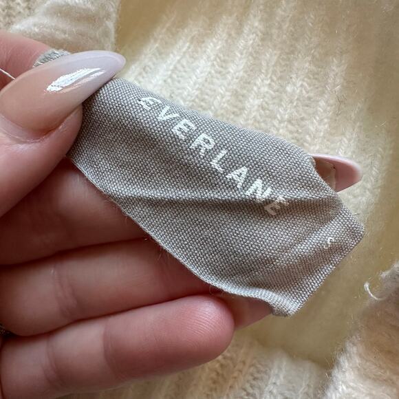 Everlane ivory knit mockneck long sleeve cashmere sweater size S - Picture 7 of 11